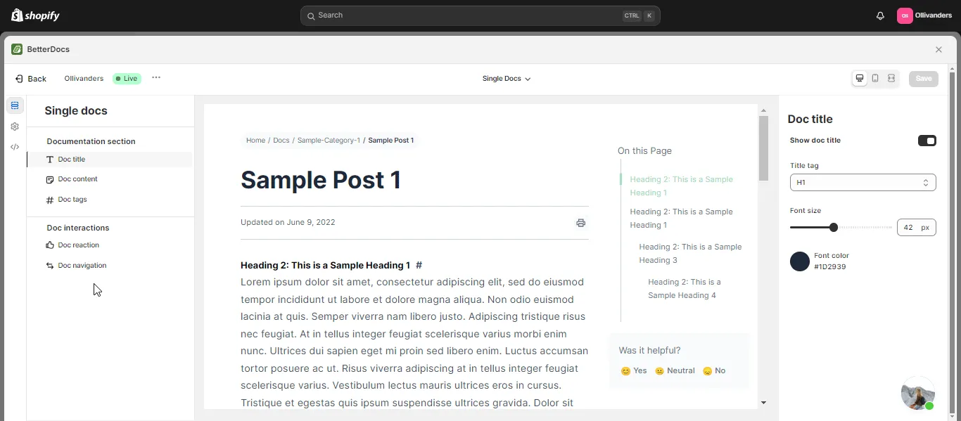 Knowledge Base in Shopify