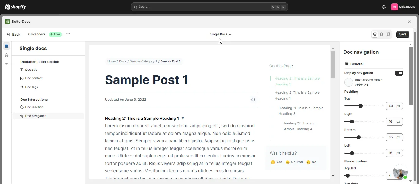 Knowledge Base in Shopify